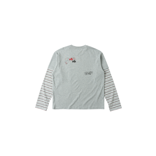 SAVAGEGROWTHWORLD Graffiti Layered Stripe Long Tee