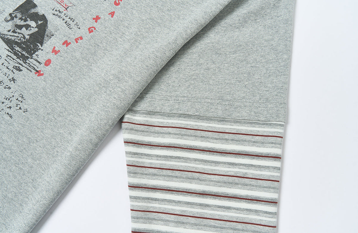 SAVAGEGROWTHWORLD Graffiti Layered Stripe Long Tee