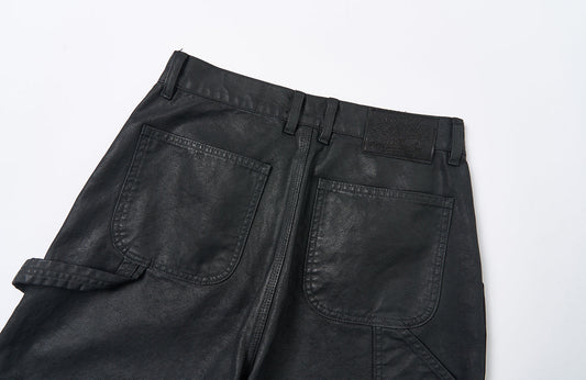SAVAGEGROWTHWORLD Waxed Washed Dark Baggy Pants