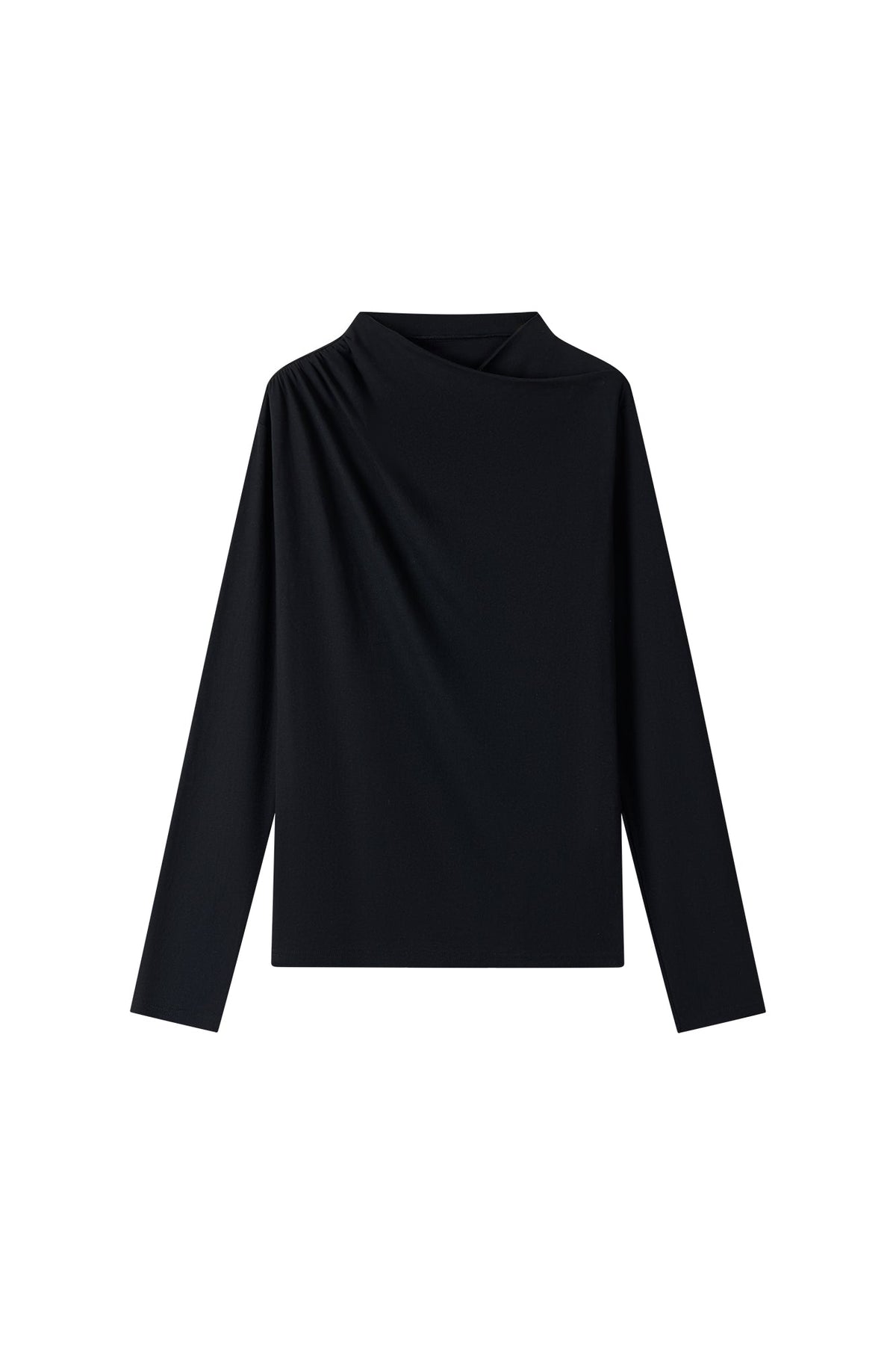 SAVAGEGROWTHWORLD Asymmetrical Drape Long-Sleeve Tee