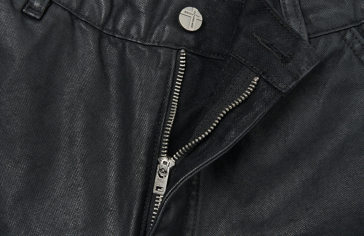SAVAGEGROWTHWORLD Waxed Washed Dark Baggy Pants