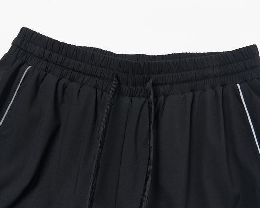 SAVAGEGROWTHWORLD Embroidered Logo Piped Straight-Leg Pants