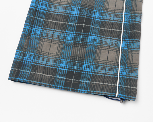 SAVAGEGROWTHWORLD Plaid Double-Waistband Straight-Leg Pants