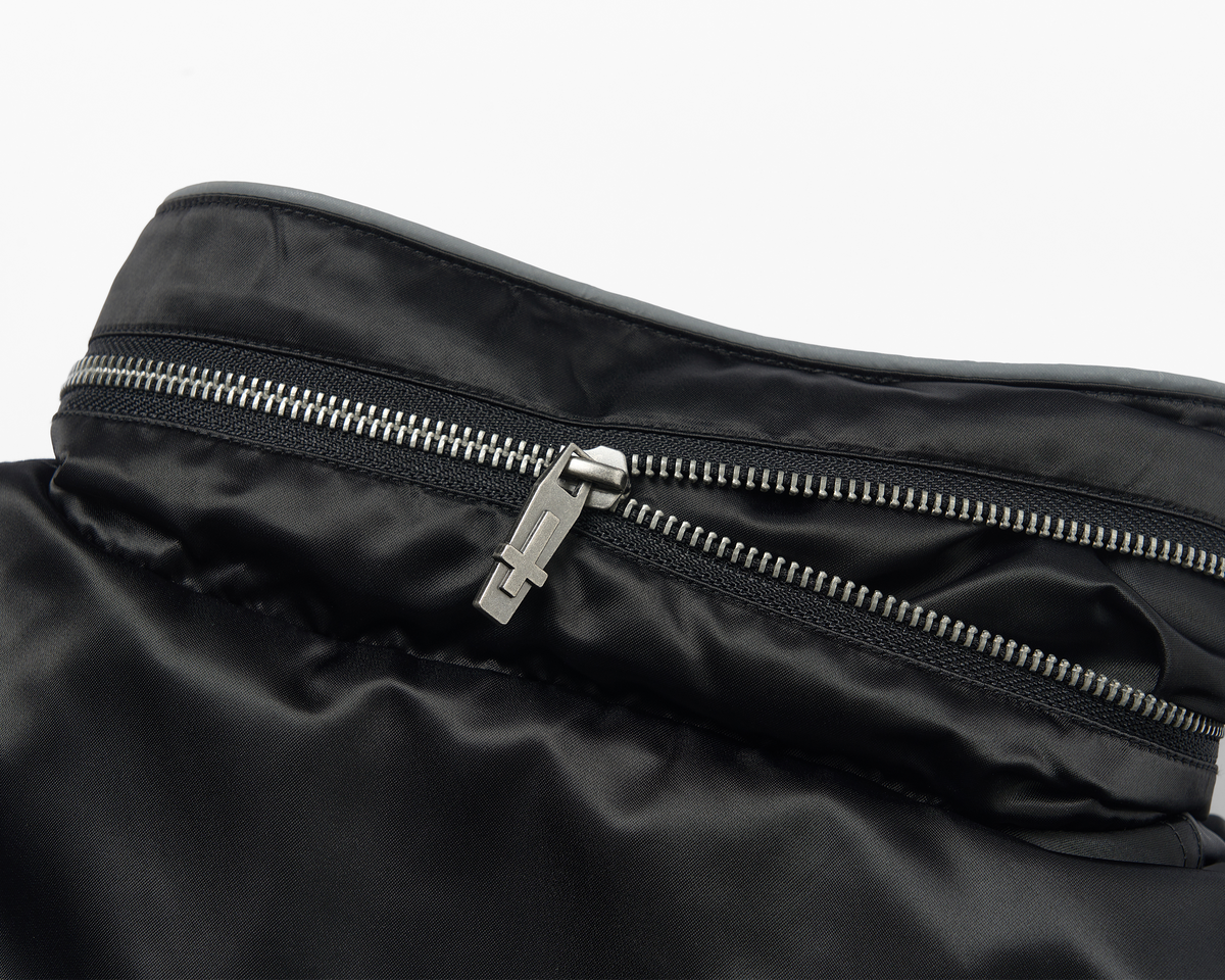 SAVAGEGROWTHWORLD Embroidered Ruched-Sleeve Reflective-Stripe Bomber
