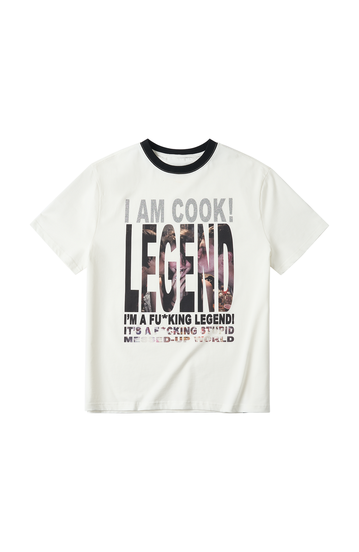 SAVAGEGROWTHWORLD Glitter Slogan Graphic Tee