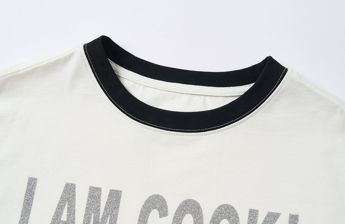 SAVAGEGROWTHWORLD Glitter Slogan Graphic Tee