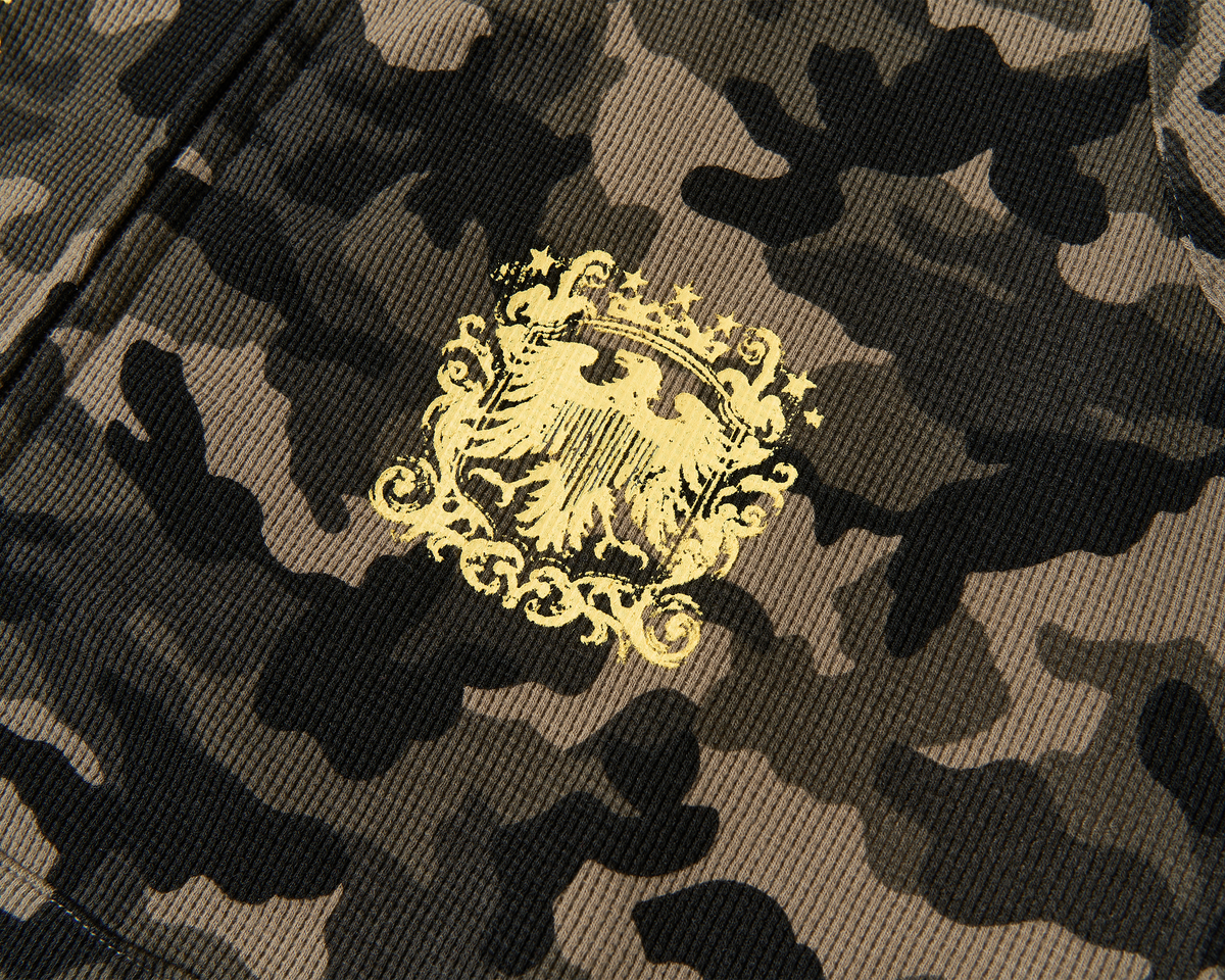 SAVAGEGROWTHWORLD Reversible Camo Waffle Hooded Jacket