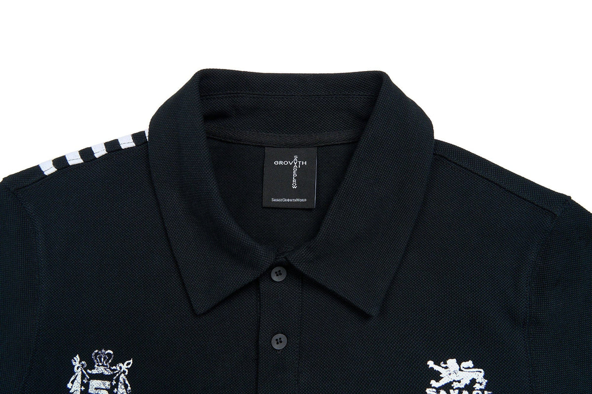 SAVAGEGROWTHWORLD No Wasted Potential Stripe-Back Polo T-Shirt