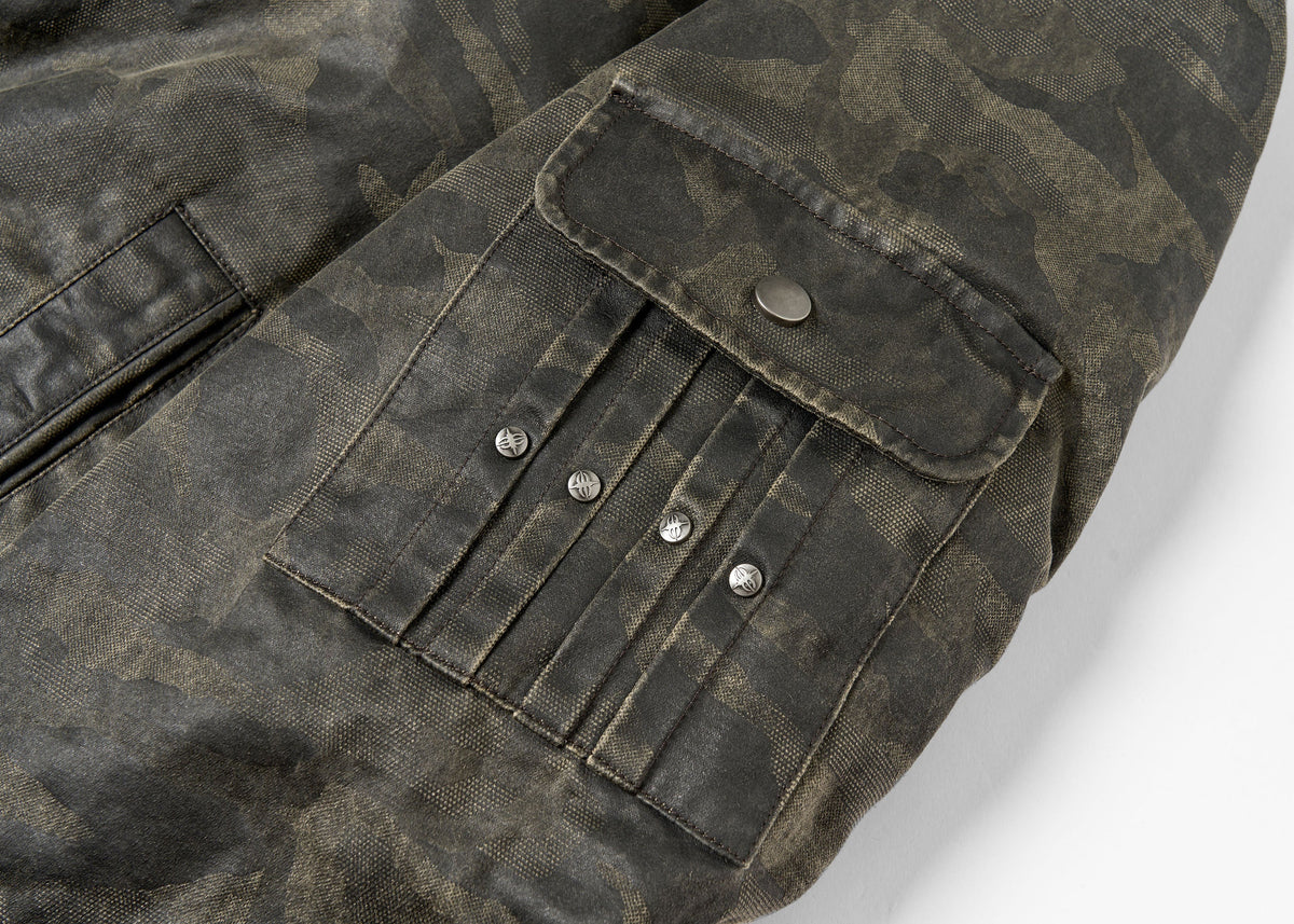 SAVAGEGROWTHWORLD Camo Faux Fur Lining Bomber Jacket