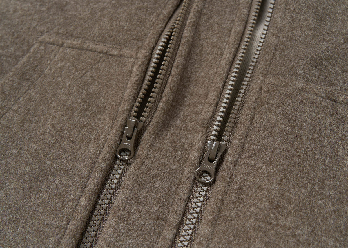 SAVAGEGROWTHWORLD Detachable Fur Collar Double-Zipper Coat