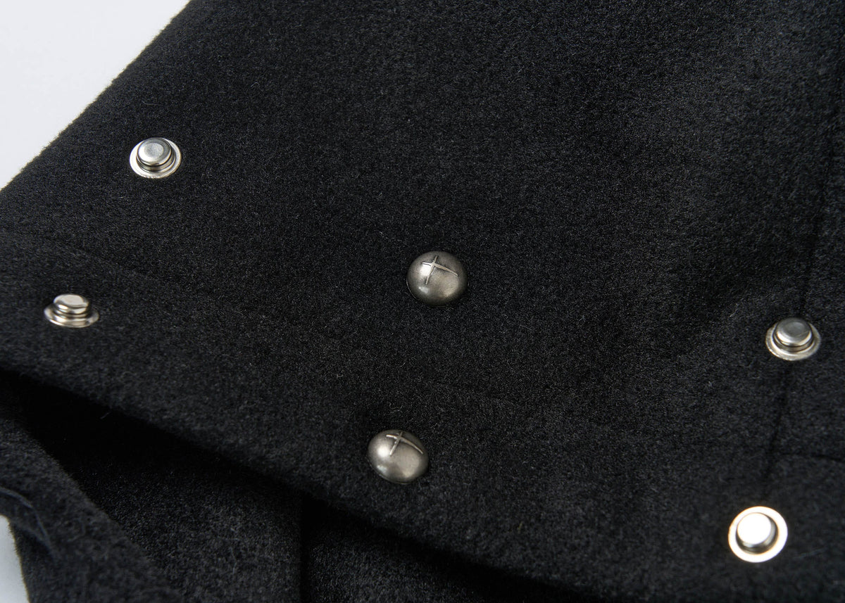 SAVAGEGROWTHWORLD Detachable Fur Collar Double-Zipper Coat