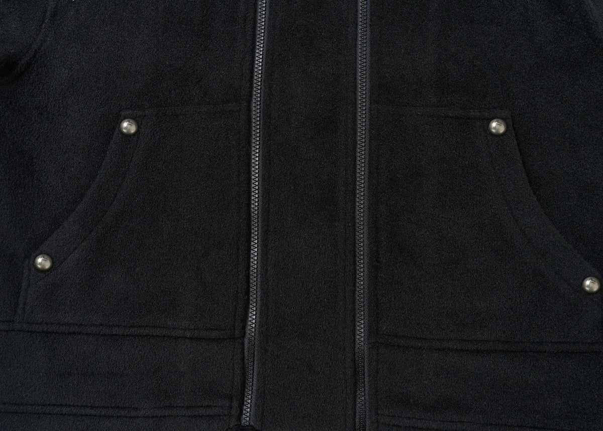 SAVAGEGROWTHWORLD Detachable Fur Collar Double-Zipper Coat