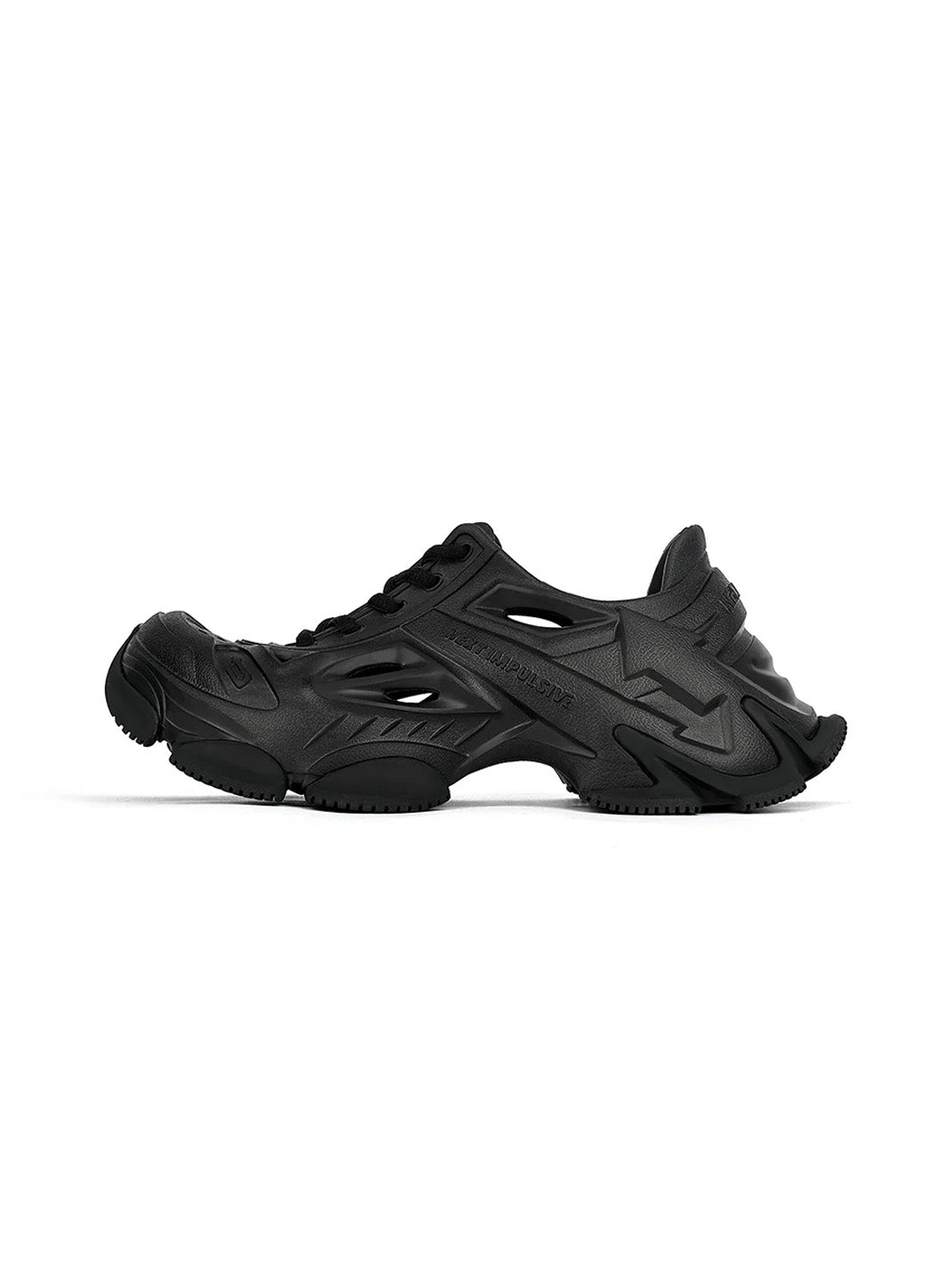 Black Time-Space Platform Clog Sneakers