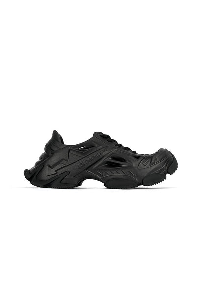 Black Time-Space Platform Clog Sneakers