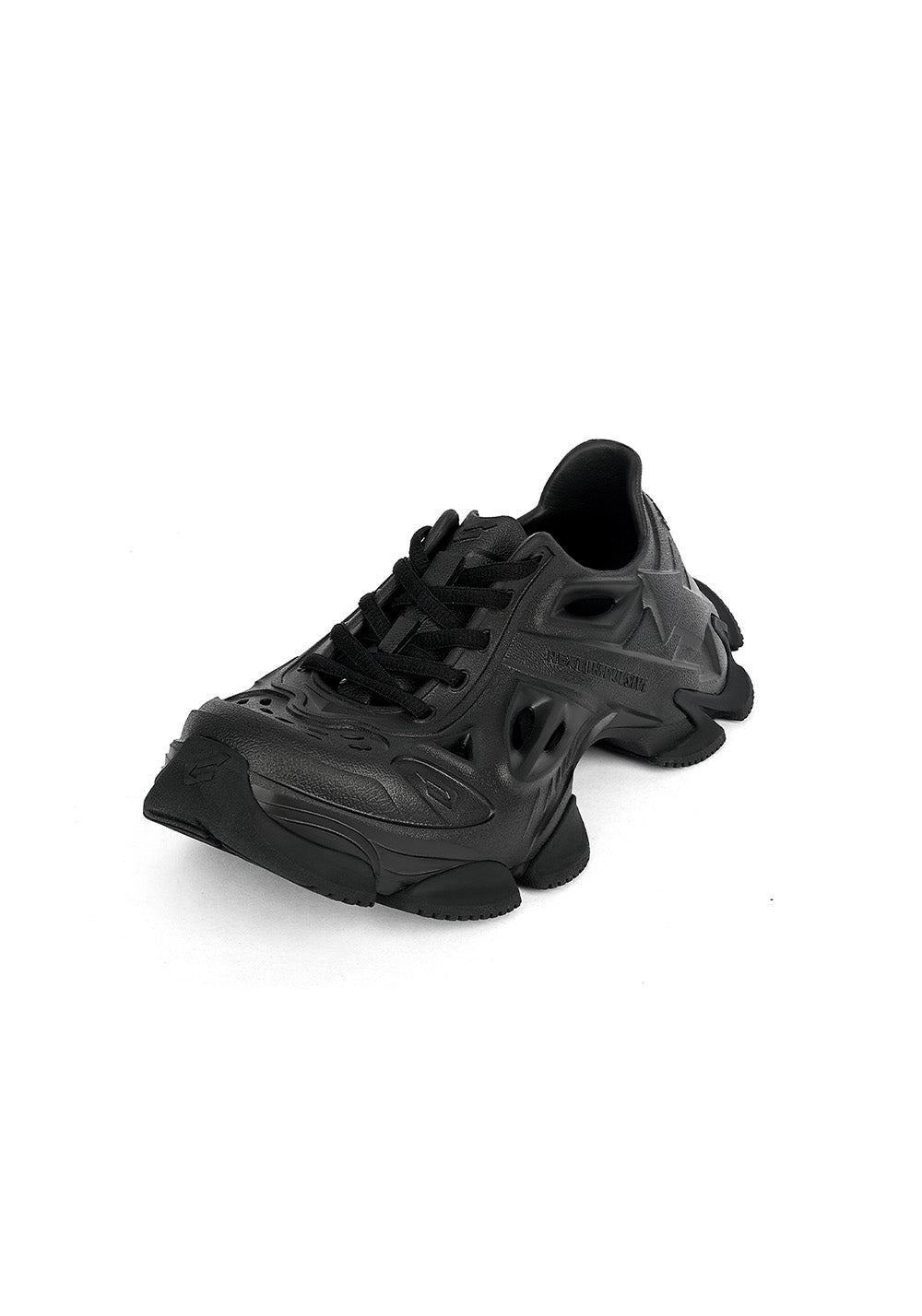 Black Time-Space Platform Clog Sneakers