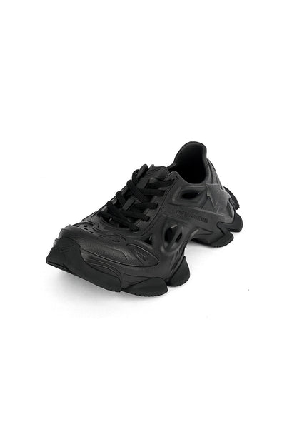 Black Time-Space Platform Clog Sneakers
