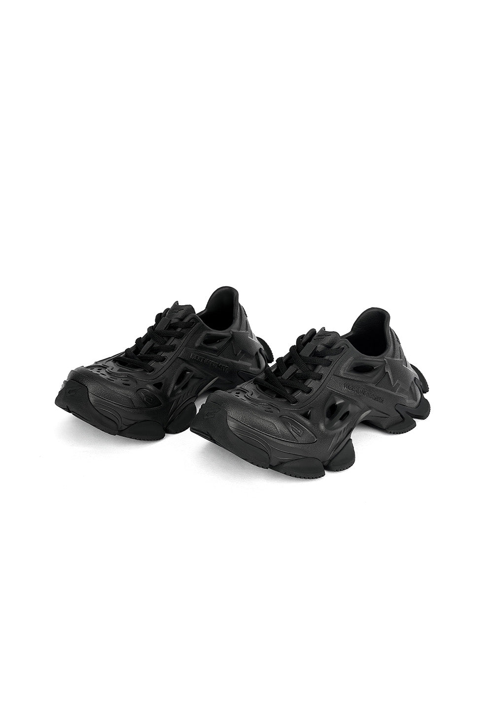 Black Time-Space Platform Clog Sneakers