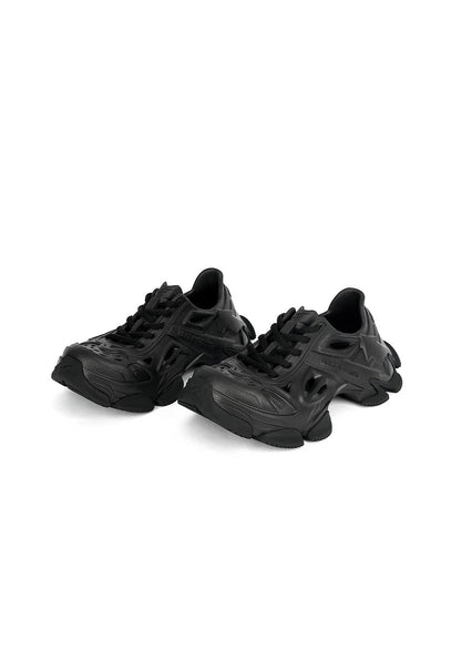Black Time-Space Platform Clog Sneakers