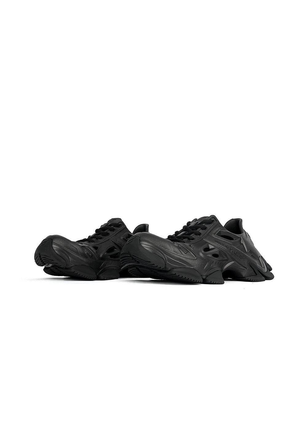 Black Time-Space Platform Clog Sneakers