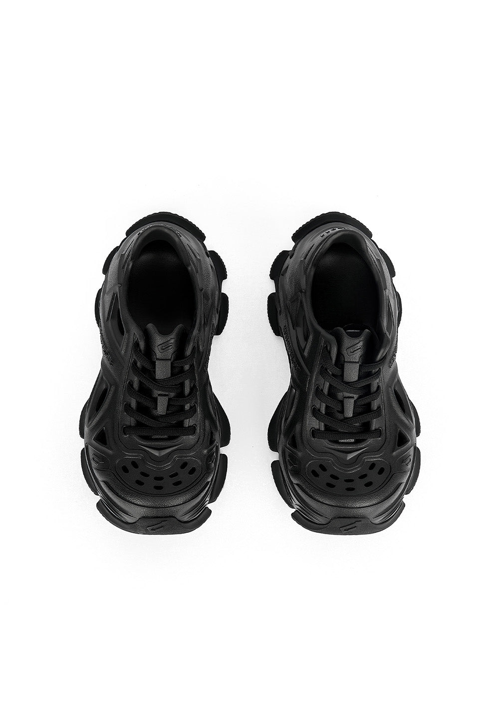 Black Time-Space Platform Clog Sneakers