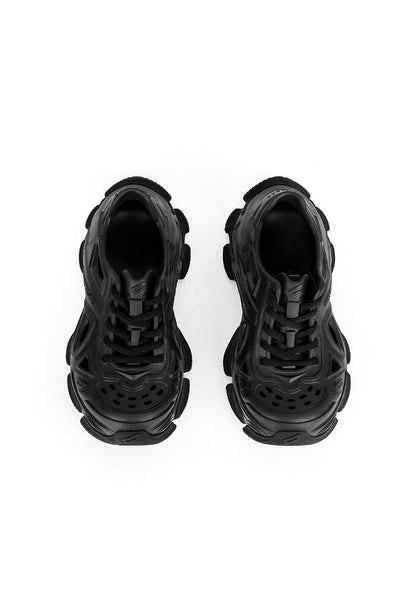Black Time-Space Platform Clog Sneakers
