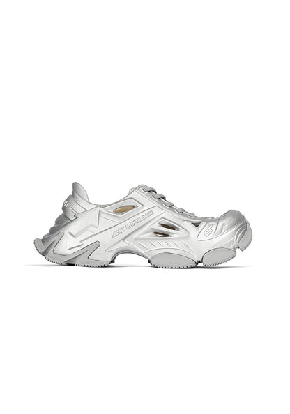 Silver Time-Space Platform Clog Sneakers
