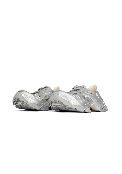 Silver Time-Space Platform Clog Sneakers