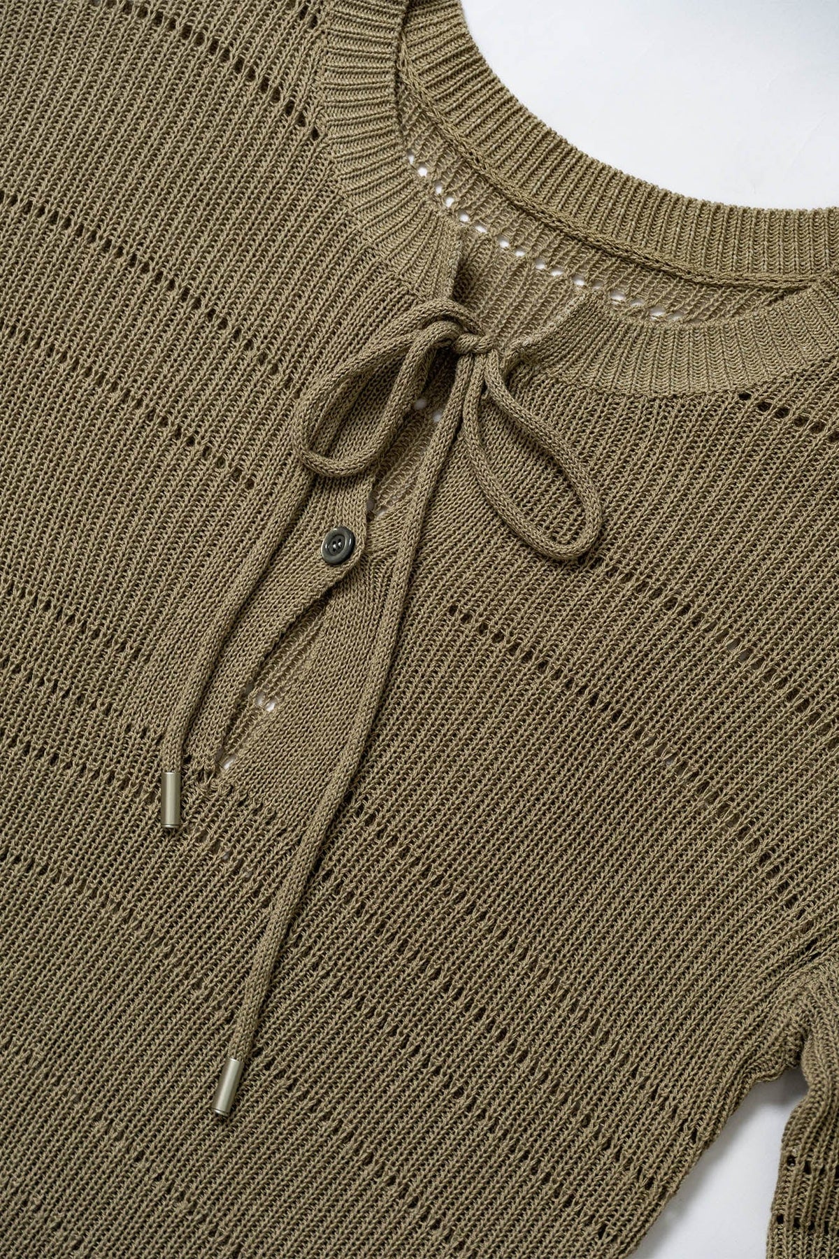 KADAKADA Open-Knit Drawstring Sweater