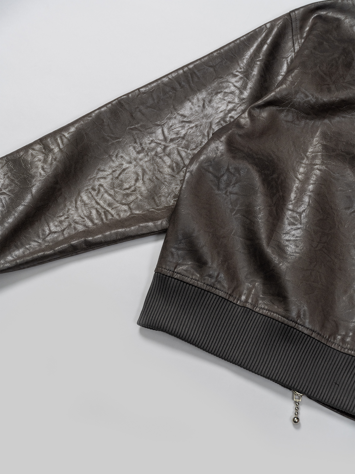 KADAKADA Faux Leather Dual-Zipper Hooded Jacket