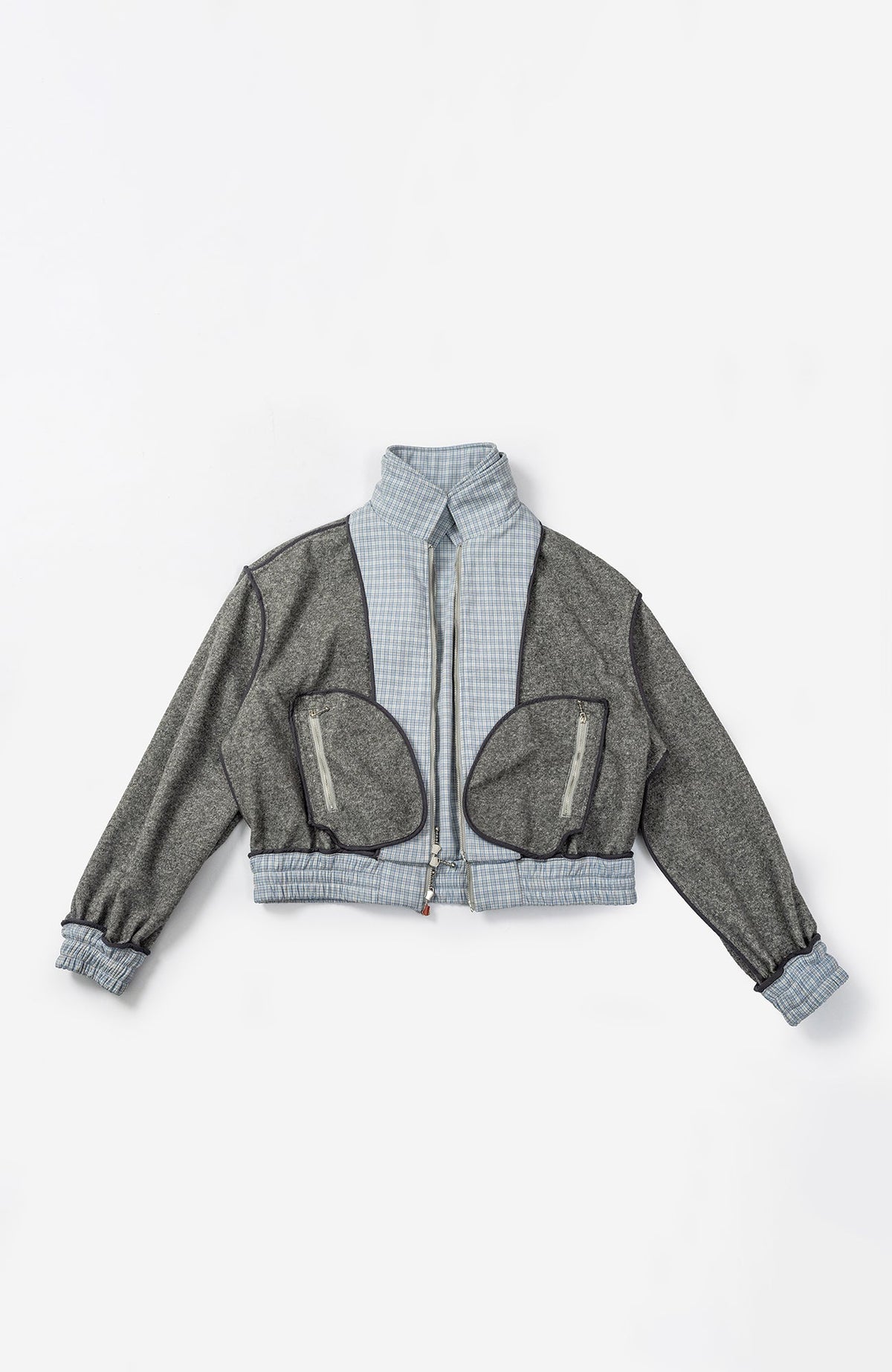 KADAKADA Double-Layer Collar Reversible Plaid Jacket