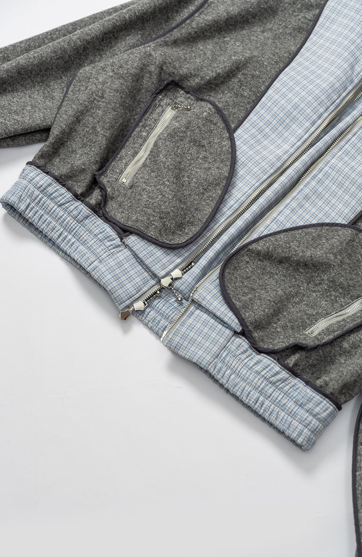 KADAKADA Double-Layer Collar Reversible Plaid Jacket