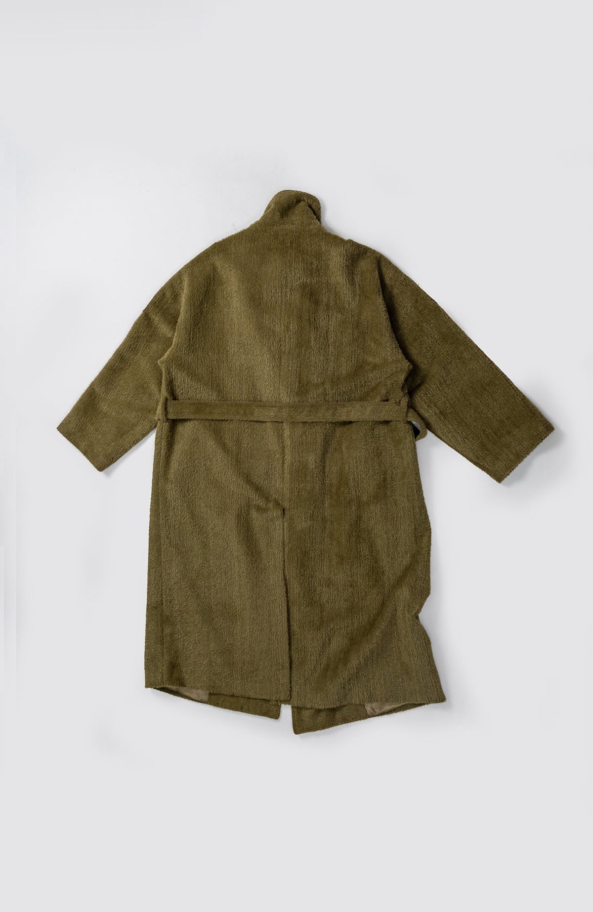 KADAKADA Double-Breasted Contrast Fuzzy Collar Overcoat