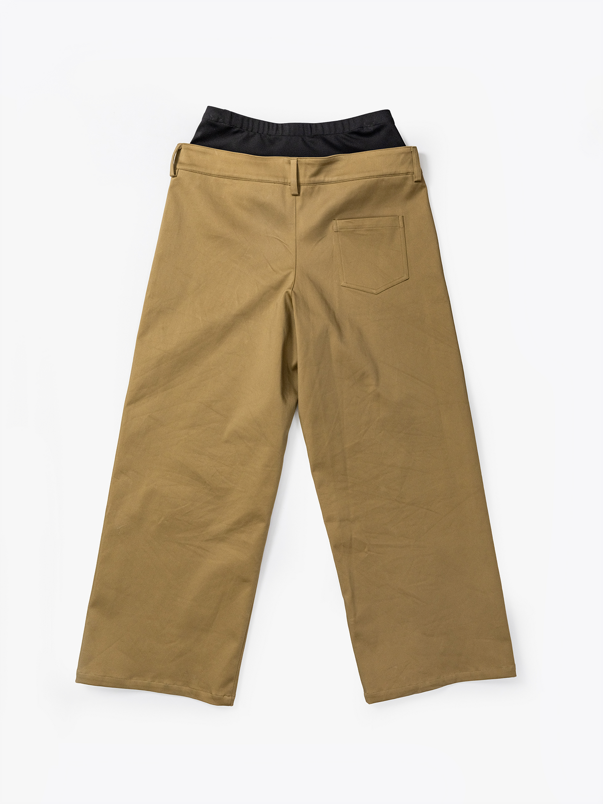 KADAKADA Dual-Waist Contrast Panel Trousers