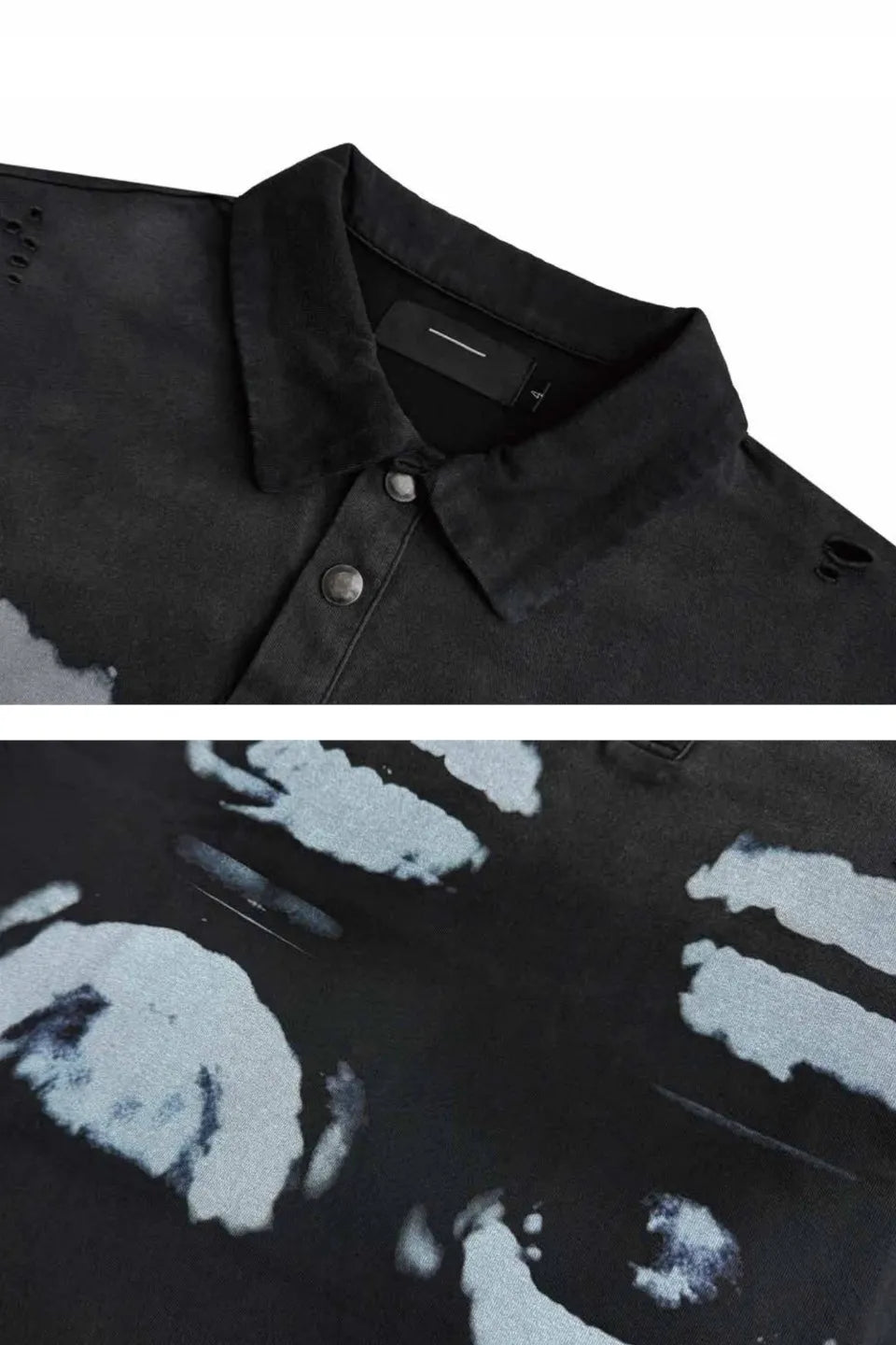 Destroyed X Ray Print Polo Shirt
