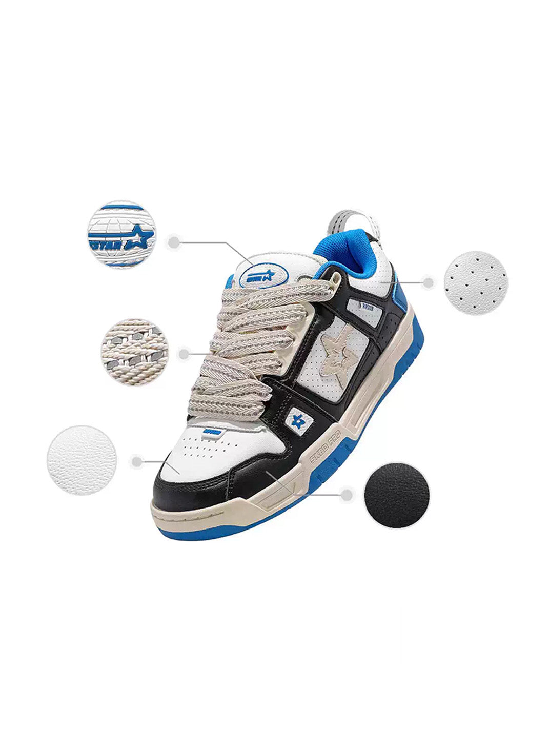 Blue Retro Low-Top Everyday Sneakers