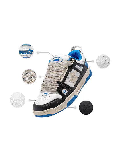 Blue Retro Low-Top Everyday Sneakers