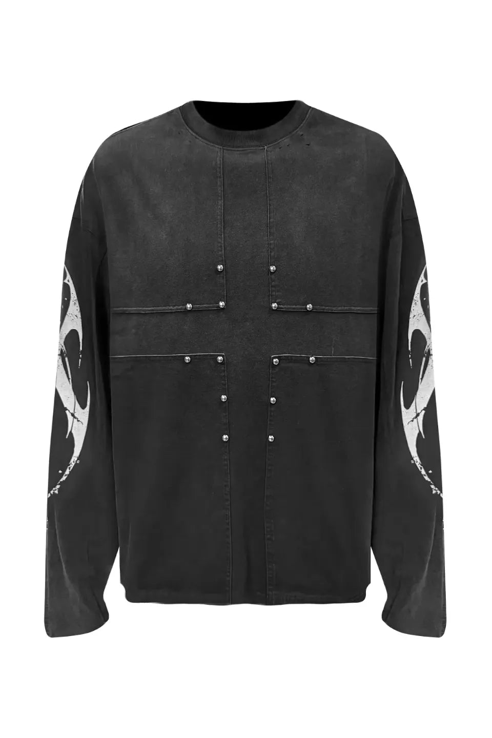 Distressed Cross Long Sleeve T-shirt