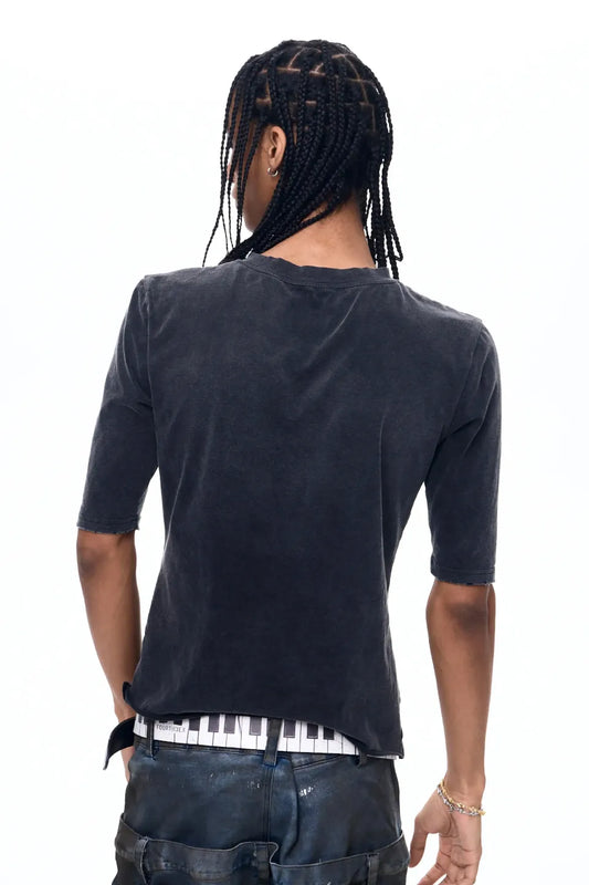 Distressed Portrait Print T-Shirt
