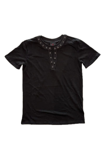 Double Layer V Neck Riveted T-Shirt