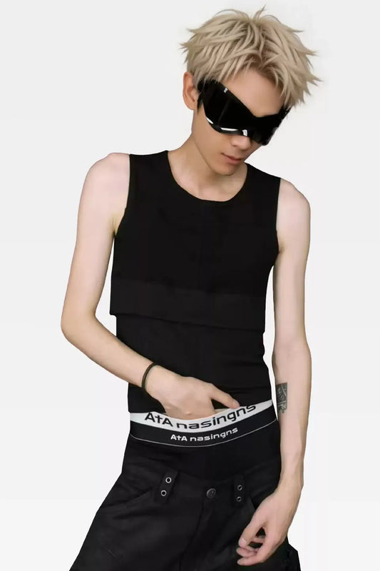 Double Layered Cross Stitch Tank Top