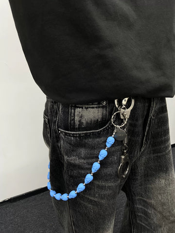 Blue Skull Charms Line long Chain [ID:XXXX]