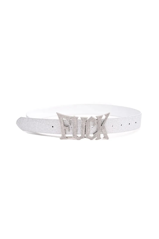 F*CK Metallic Logo Genuine Leather Belt