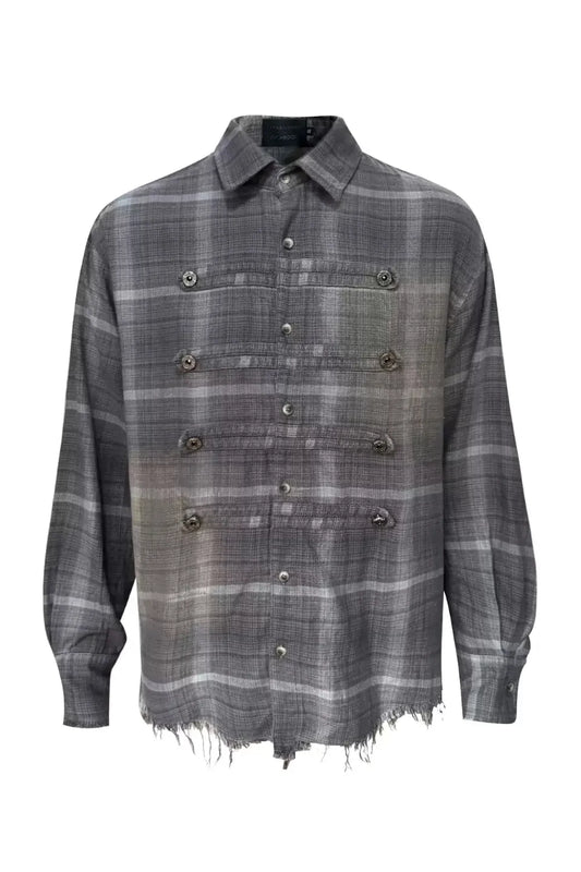Faded Dual Metal Button Napoleon Military Shirt