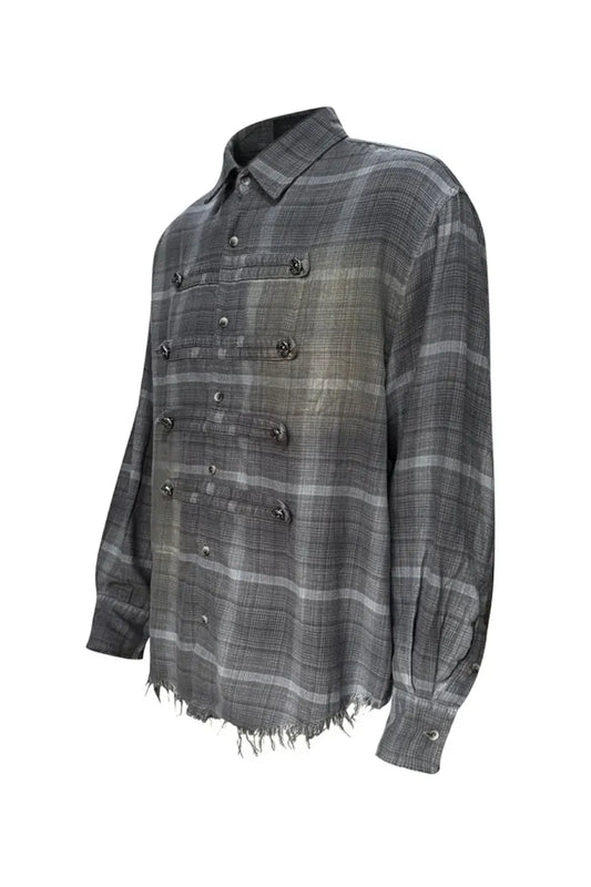 Faded Dual Metal Button Napoleon Military Shirt