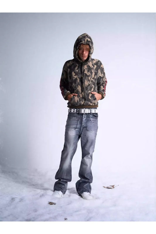 Flame Camouflage Waffle Hoodie