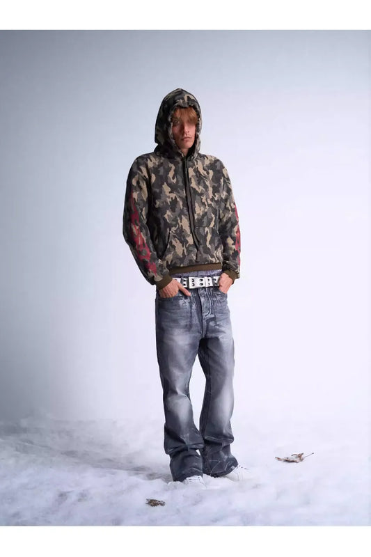 Flame Camouflage Waffle Hoodie