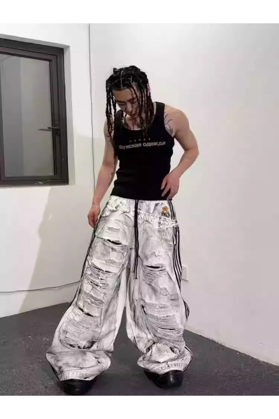 Football Punks White Canvas Pants