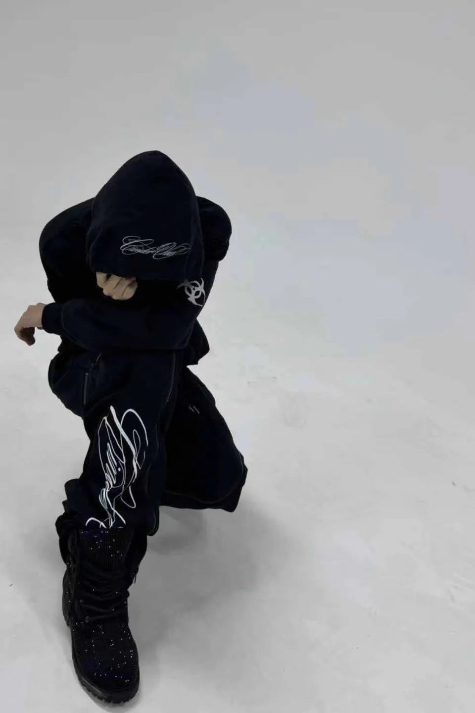 Multi Zip Calligraphy Sweatpants