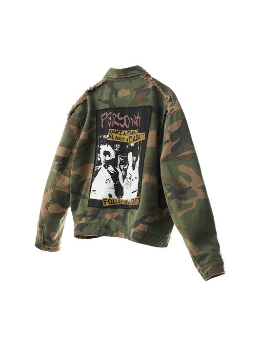 Camouflage Distressed Work Jacket