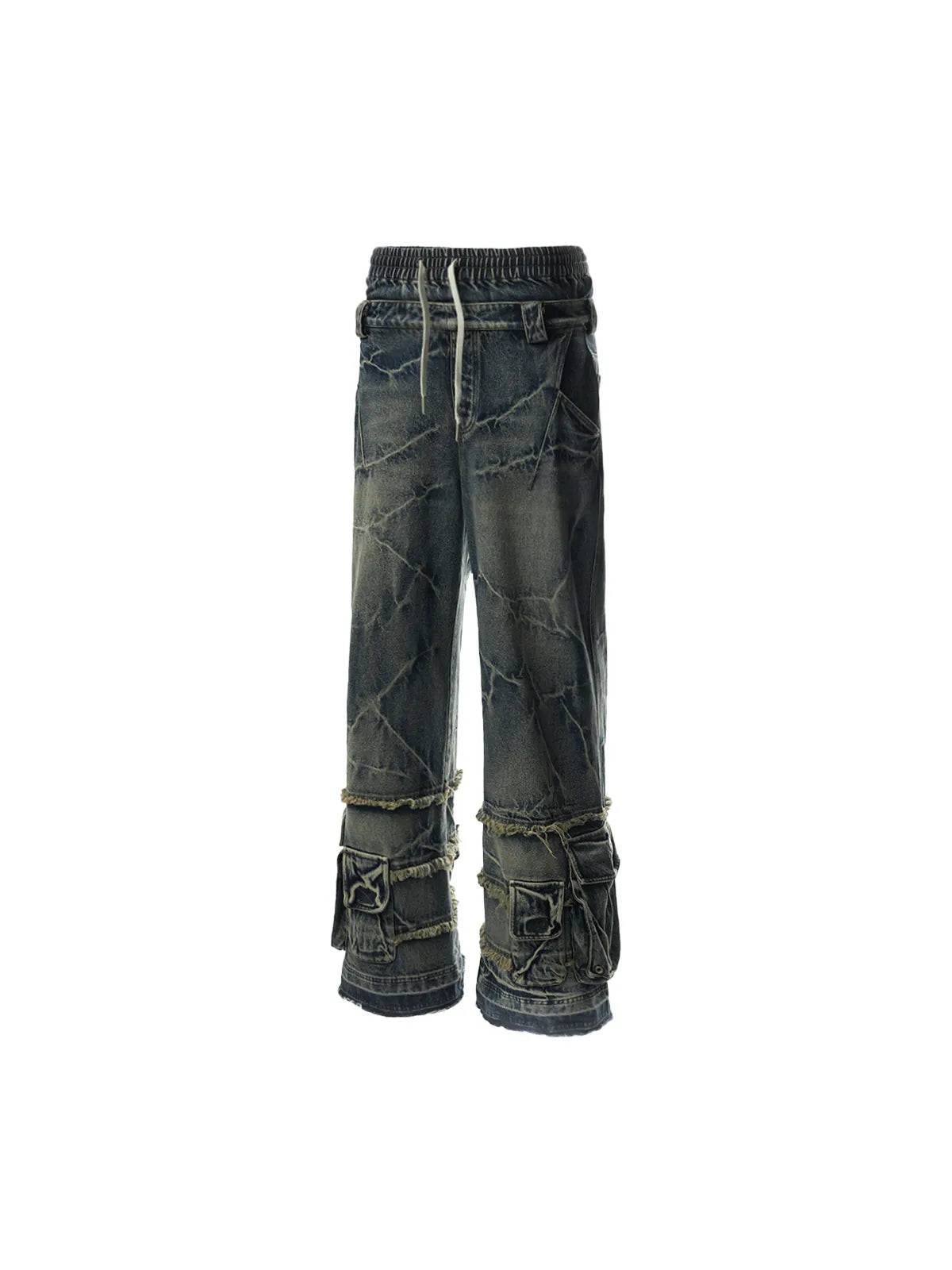 Double Waistband Cargo Jeans